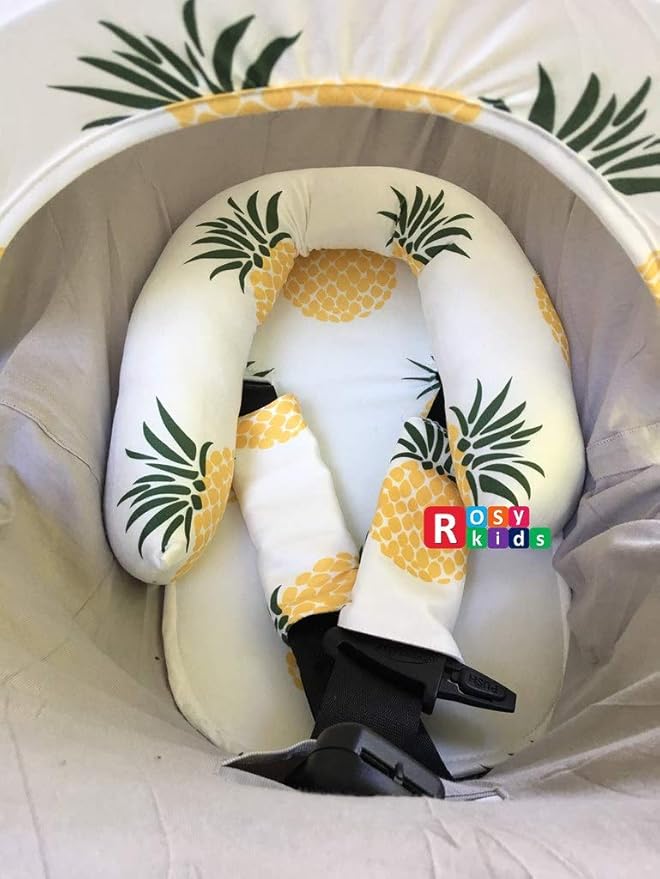 9pc Unisex Baby Ultimate Set of Infant Car Seat Cover Canopy Headrest Blanket Hat Nursing Scarf, 25JE12