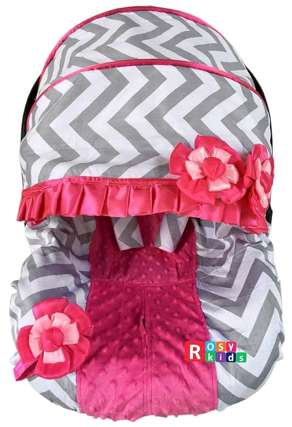 Rosy Kids Infant Carseat Canopy Cover 3pc Whole Caboodle, Baby Car Seat Cover Outdoor Kit, Color03NR08