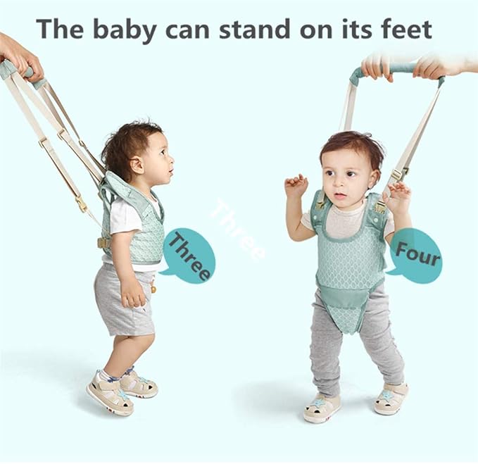Baby Harness Belt for Toddler, Adjustable Handheld Stand Up and Walking Baby Walker Safety Harnesses, Pulling and Lifting Dual Use Infant Toddlers Walking Assistant Strap (Pink)