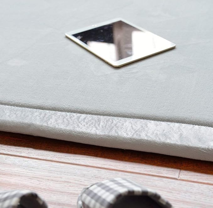 Loartee Nursery Rug Coral Velvet Crawling Rugs Mat Area Rugs Play Crawling Mat(6'7"x9'10", Gray) for Toddler Children Play Mat Yoga Mat Exercise Pads Carpet