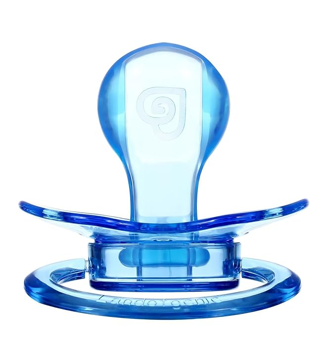 Landofgenie Large Shield Adult Size Pacifiers Bone Shape Transparent Design Pacifier Blue
