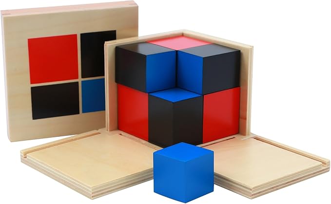 Adena Montessori Binomial Cube Montessori Sensorial Educational Toys for Kids Learning Early Educational Toys
