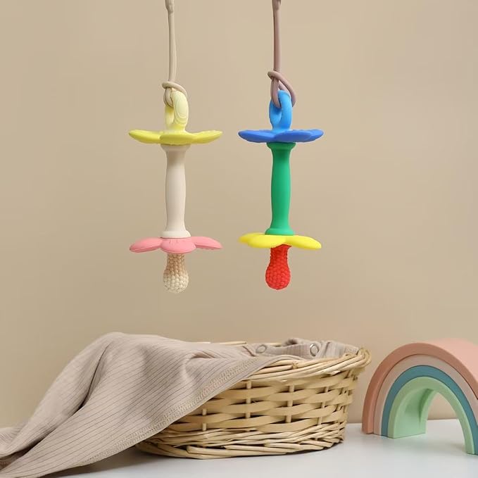 Baby Teething Toys Silicone Baby Teether Toy Soft Easy to Hold Babies Flower Teethers Chew Toy for Infant Toddlers Multiple Textures Teething Toys 3-6 Months