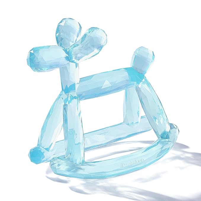 Crystal Jelly Baby Teether – Jellydog Teething Relief Toy for Infants 3-6 Months, Silicone Handheld Teething Toy, BPA-Free, Odorless, Prevents Choking, Safe for Babies (Voyages)