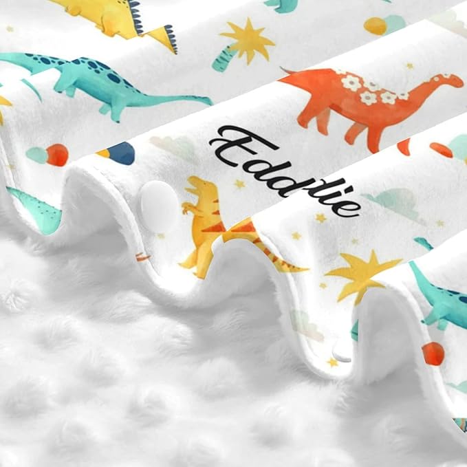 Personalized Dinosaur Theme Baby Infant Car Seats Canopy for Babies with Name, Custom Lightweight Covers for Baby Boys Girls, Minky Nursing Breastfeeding Stroller Cover Canopies for Newborn