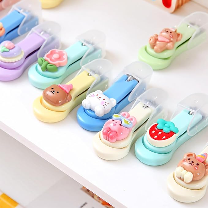10Pcs Cute Cartoon Nail Clippers Kids Nail Clippers Portable Nail Scissors for Kids Women Men(Random Color)