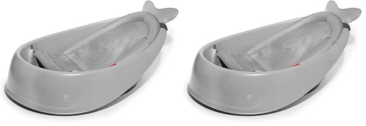 Skip Hop Baby Bath Tub, 3-Stage Smart Sling Tub, Moby, Grey (Pack of 2)