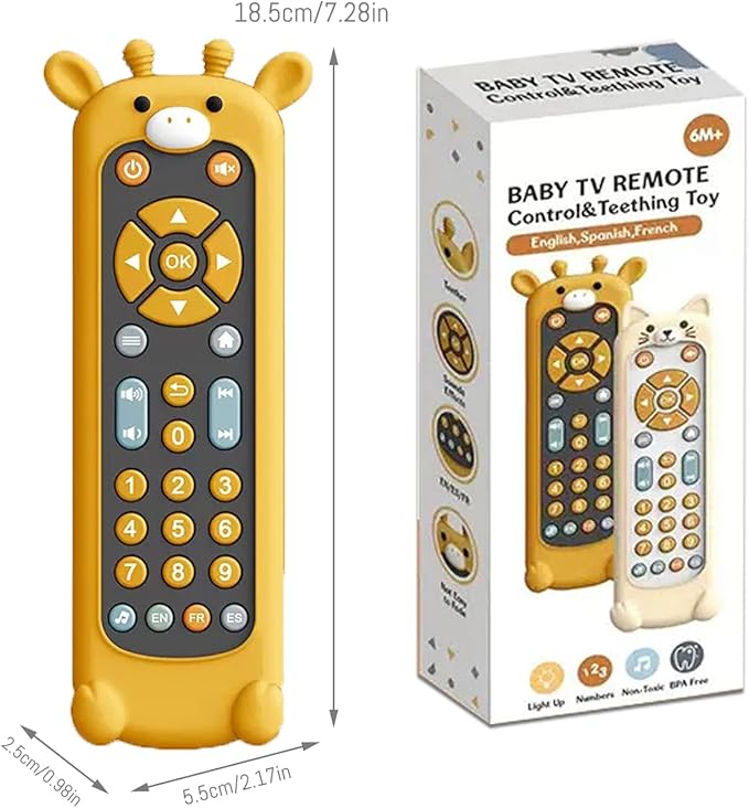 Baby Remote Control Toy with Music and Light - On The Go Remote - Toddler Early Education Learning Toys & Gifts for Boys & Girls Ages12-18 Months (Giraffe)