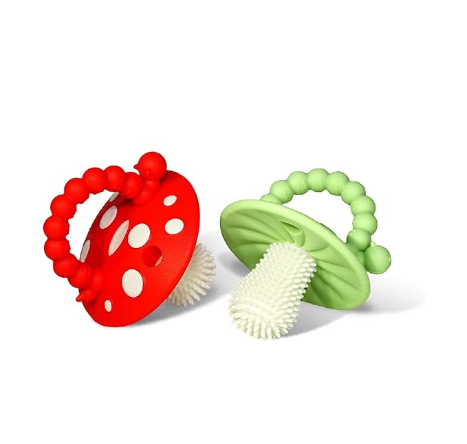 RaZbaby Teether Bundle - 1 RaZberry Teether with 2 Chompy Teethers - Perfect Combination of Teething Relief for 3M+ Infants