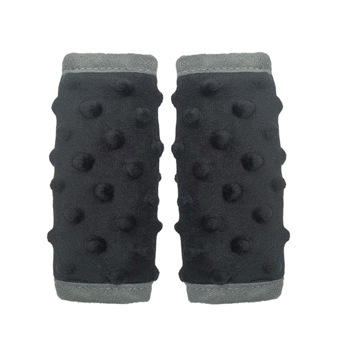 DODO NICI car seat Strap Cover for Baby, seat Belt Cover Cushion, Belt Pads fit Baby Carrier/Pushchair/Stroller, Cozy Peace Dotted Minky, Solid Black
