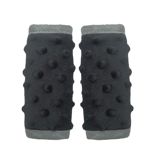 DODO NICI car seat Strap Cover for Baby, seat Belt Cover Cushion, Belt Pads fit Baby Carrier/Pushchair/Stroller, Cozy Peace Dotted Minky, Solid Black