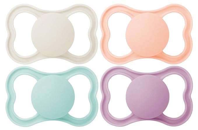 MAM Air Day & Night Baby Pacifier, for Sensitive Skin, Glows in The Dark, 16+ Months, Girl, 4 Count & Air Matte Pacifiers, for Sensitive Skin, Best Pacifier for Breastfed Babies, Girl Pacifiers
