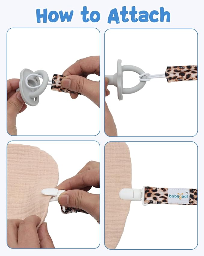 babygoal Flower Pacifier Clips, 8 Pack Binky Paci Holder Clips Fits for Most Baby Pacifiers and Binkies