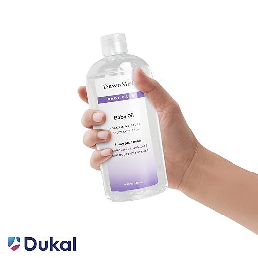 Dukal Dawn Mist Baby Oil with Dispensing Cap, 16 oz. Bottle (Pack of 12)