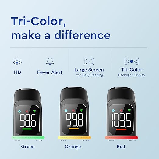 No-Touch Forehead Thermometer LED Black
