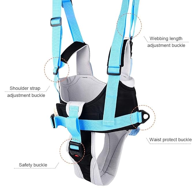ORANGEHOME Baby Walker Toddler Walking Harness Helper and 2 Pair Knee Pads Adjustable Standing Up and Walking Learning Helper for Toddler 7-24 Month-Blue