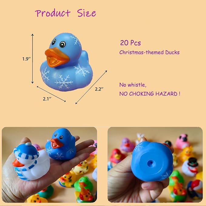 12pcs Assorted Rubber Duck Christmas Duck Toys,Small Rubber Ducks in Bulk Baby Shower Bath Toy for Kids Toddler Birthday Halloween Party Favors Stocking Stuffers Classroom Incentives