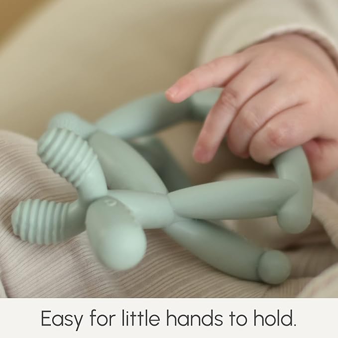 Smooch Rocking Teething Toys for Babies 0-6 Months, 12, 18 - Easy to Hold Silicone Baby Teether, Soft Infant Teething Toys Provides Baby Teething Relief & Soothes Sore Gums (Clear)