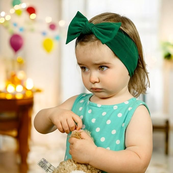 Baby Girl Headbands-Infant,Toddler Cotton Handmade Hairbands with Bows Child Hair Accessories