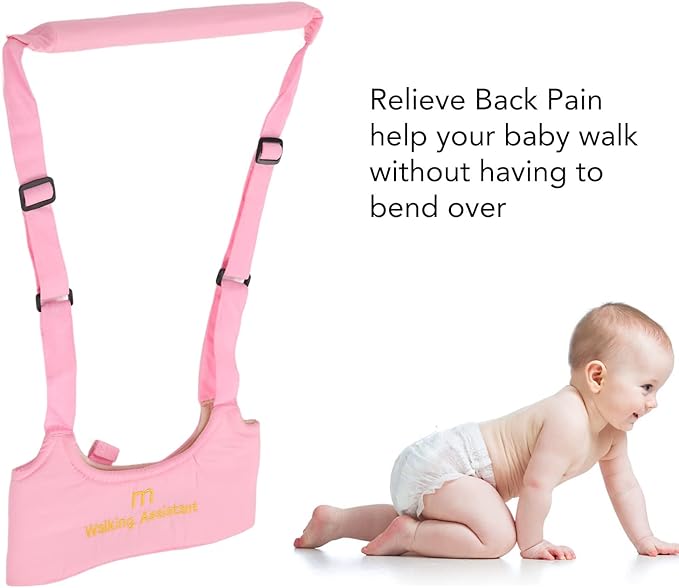 Baby Walker Sling, Prevent Getting Lost Baby Walking Harness Absorbent for Kids (Pink)