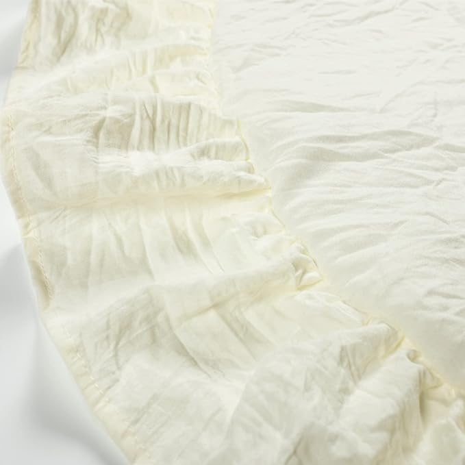 Lush Decor Baby Round Ruffle Play Mat Single 36" Diameter, Ivory