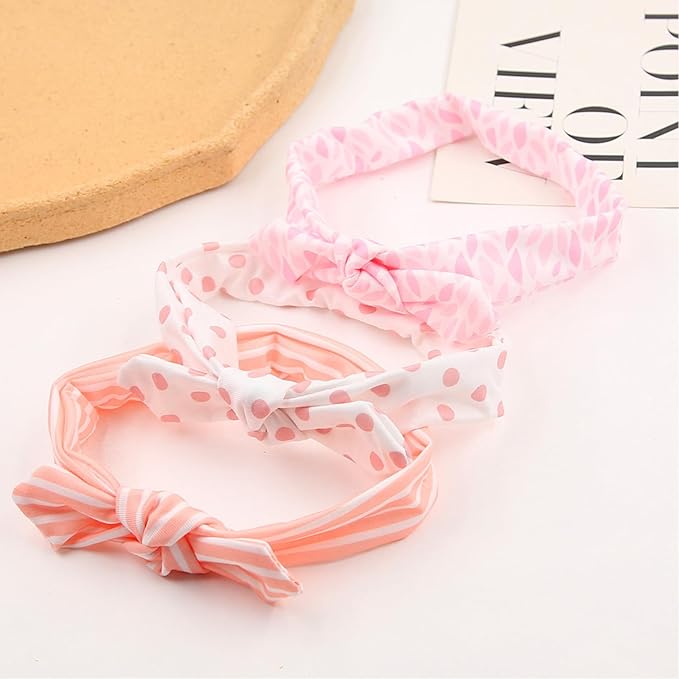 KIDOCHEESE Baby Headbands Soft Stretchy Baby Girl Bows Newborn Infant Toddler Headwrap Hair Accessories