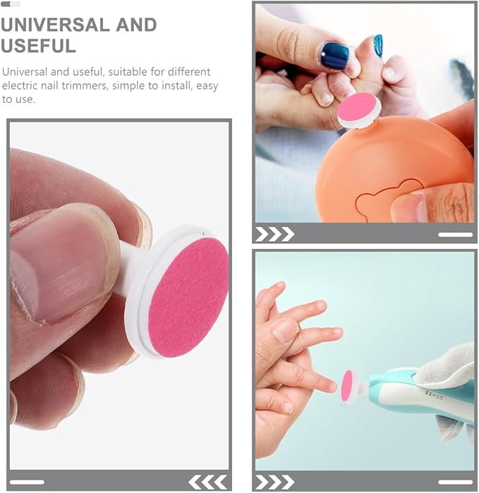 minkissy 24Pcs Baby Nail File Replacement Pads Electric Nail Trimmer Grinding Heads for Infant Toddler Newborn Safe and Easy to Use