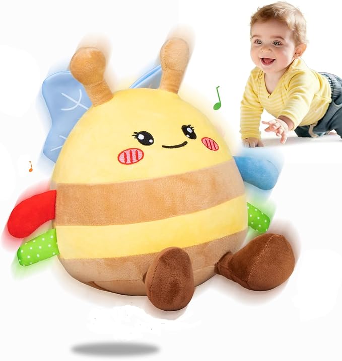 Baby Toys 6-12 18 Months, Musical Crawling Baby Plush Toys for 3-18, Singing Recording Repeats What You Say, Tummy Time Infants Toys for Toddler 1 2 3 Year Old Boy Girl Birthday Gift Easter