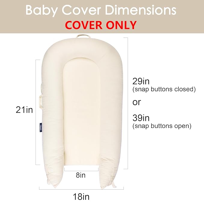 Corduroy Lounger Cover for Dockatot Deluxe+ Docks | MEXXI Breathable Cotton Baby Lounger Extra Cover | Hypoallergenic Baby Nest Replacement Cover (Cover Only) (Beige, Waterproof)