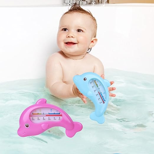 Baby Bathing Water Thermometer Dolphin Shape Water Temperature Tool Infants Toddler Shower Safety Thermometer Infant Baby Spas Bath Toys Pool Ideal Gift for Toddlers Boys Girls Kids Children