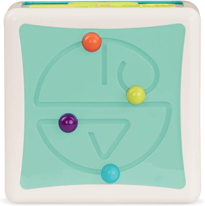 Battat – Shapes, Numbers & Letters – Toddler Sorting Activity Cube – Dexterity Toy – Bead Maze – 2+ Years – Shape Sorter Cube