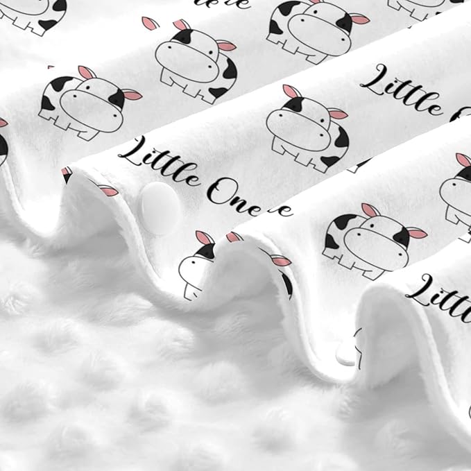 Personalized Cute Cow Baby Infant Car Seats Canopy for Babies with Name, Custom Lightweight Covers for Baby Boys Girls, Minky Nursing Breastfeeding Stroller Cover Canopies for Newborn