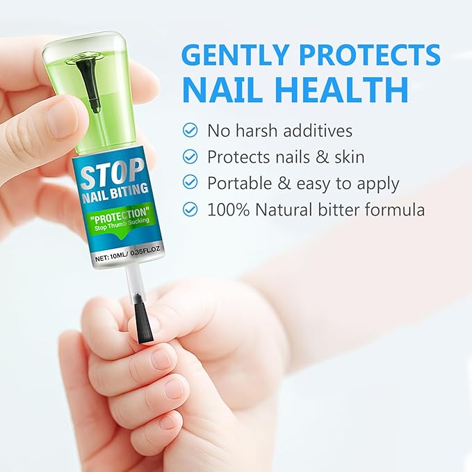 Nail Biting Treatment For Kids,Thumb Sucking Deterrent - Safe, Natural Solution to Stop Finger Biting and Thumb Sucking Habits for All Ages, 10ml/0.35Fl Oz