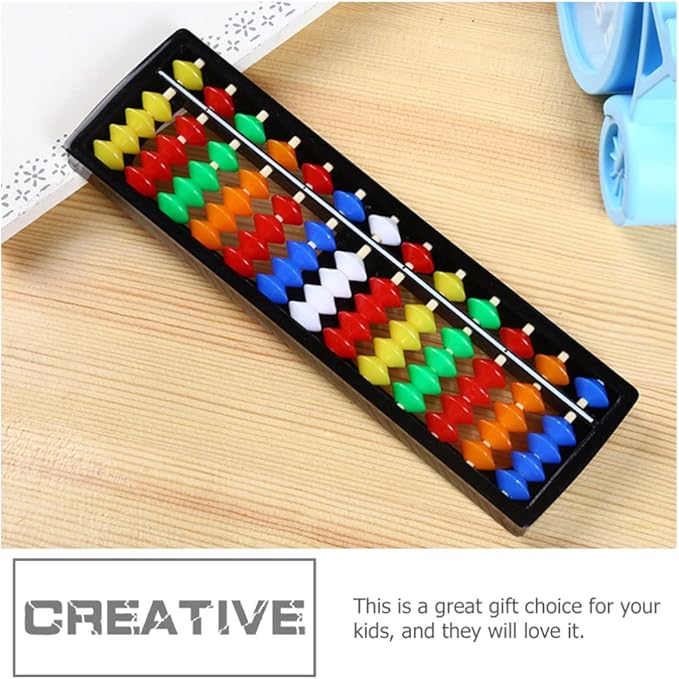 Toyvian 2pcs 13 Digits Rod Abacus Plastic Abacus Toy Kid Calculating Tool Math Teaching Aids for Kids Student (Assorted Color)