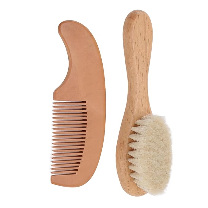 Baby Brush, Baby Brush And Comb Set Baby Brush And Comb Set Multifunction Baby Brush And Comb Set Newborn Composite Wood And Wool Baby Men Hair Baby Bath