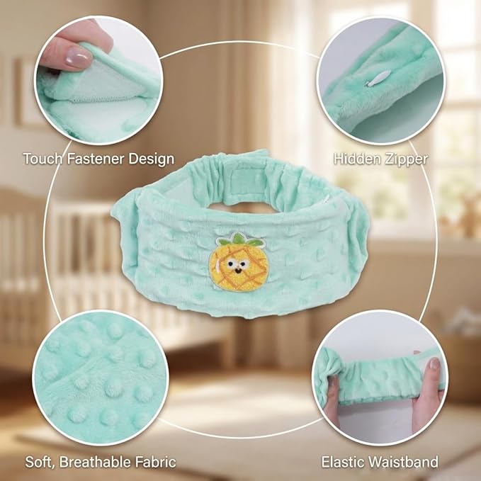 Colic and Gas Relief for Newborns and Infants, Flaxseed Heated Tummy Wrap, Microwaveable Baby Swaddling Belt with Warmth, Natural Relief for Upset Stomach in Babies and Toddlers(Green)