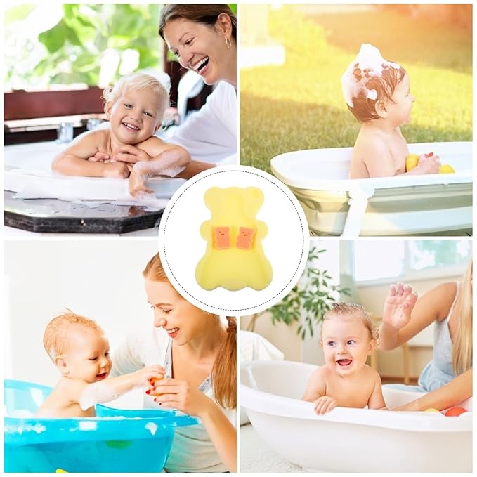 Totority Baby Bath Mat Soft Sponge Cushion for Newborns Non-Slip Bath Pad Support for Infant Bathtub and Sink 19X12 Inch Breathable Baby Sponge Cushion