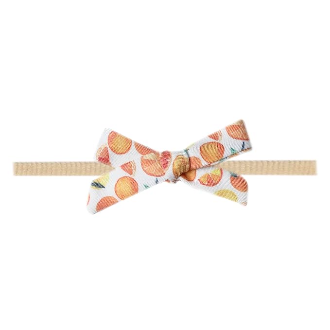 Copper Pearl Ribbon Baby Bow Citrus