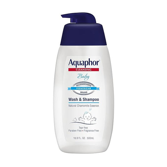 Aquaphor Baby Cleansing Wash & Shampoo 16 Ounce Pump (Pack of 3)