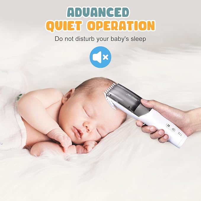 Baby Hair Clippers, Waterproof Cordless Hair Cutting Kits, Ceramic Hair Trimmer with 3 Heads and 3 Guide Combs Quiet Rechargeable Haircut Kit for 0-12 Years Old Children