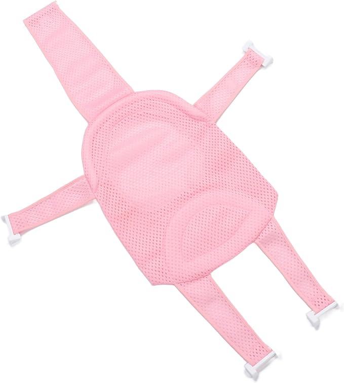 Baby Bath Seat Support Non Slip Universal Detachable Net Bathtub Sling Shower Mesh (Pi-nk)