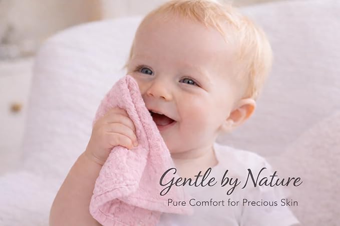 Baby Washcloths, 3-Pack, 100% Cotton Soft Absorbent, 6-Layer Muslin Wash Cloths and Face Towels, Baby Bath Essentials for Newborns, Babies and Toddlers, 8x8 inches (Soft)