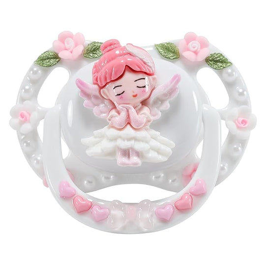 CutiePlusU Adult Sized Pacifier Dummy DIY Handmade Big Shield- White