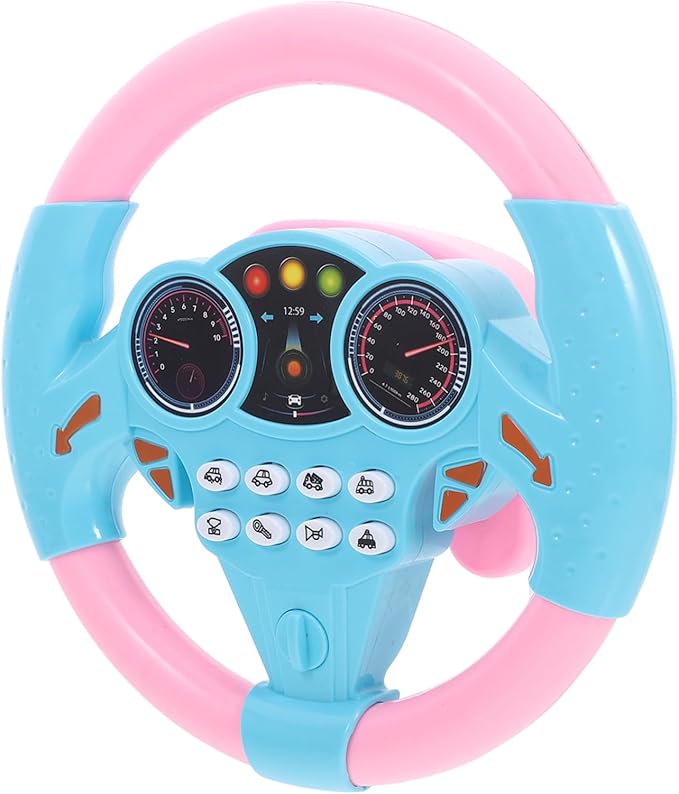 KESYOO Steering Wheel Simulation Educational Wheel with Suction Cup Base for Swing Cars Interactive Music Play Present for Young
