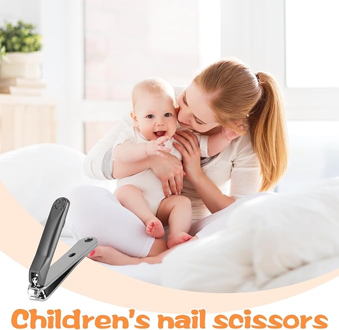 Kids Nail Clippers for Infants, Toddlers and Kids, Small Jaw Nail Trimmer, Precision Grooming Tool for Baby’s Tiny Fingernails and Toenails, Stainless Steel Clippers for Child Care (Black)
