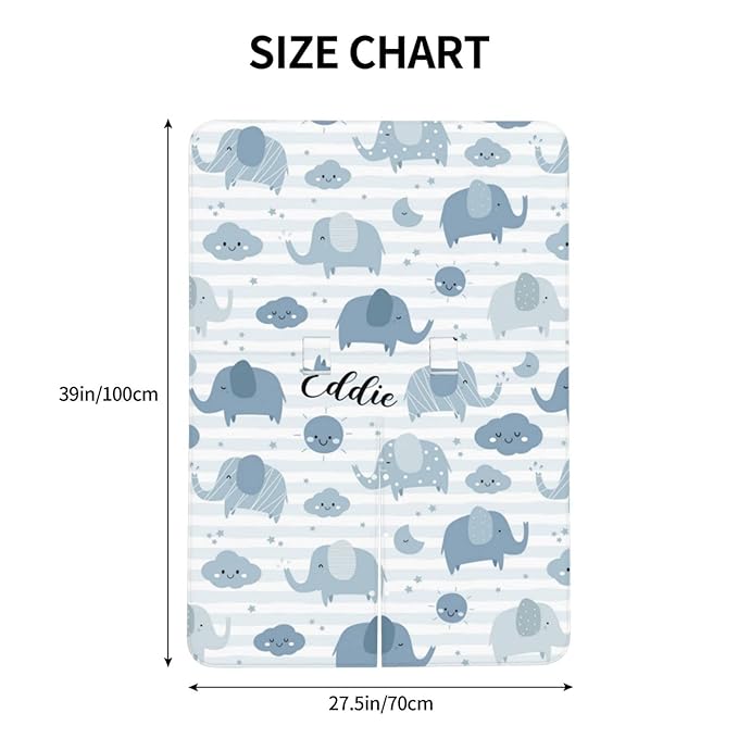 Personalized Smiling Elephant Baby Infant Car Seats Canopy for Babies with Name, Custom Glowing Sun Lightweight Covers for Baby Boys Girls, Minky Breastfeeding Stroller Cover for Newborn