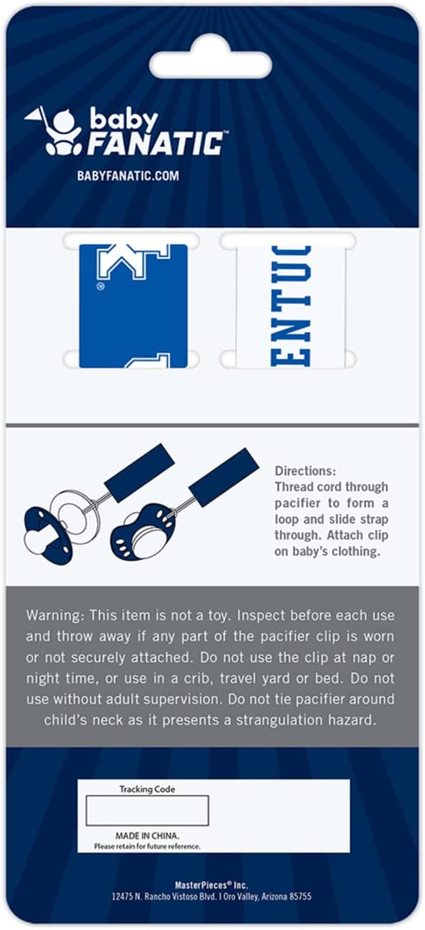 Baby Fanatic Officially Licensed Unisex Pacifier Clip 2-Pack - NCAA Kentucky Wildcats - Officially Licensed Baby Apparel