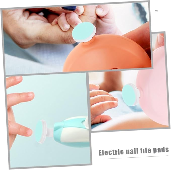24 pcs Toddler Nail Trimmer Pads Electric Nail File Pads for Infant Child Toddler Baby Nail Grinding Heads for Electric Nail File Spare Newborn Polisher Nail Replacement Pads