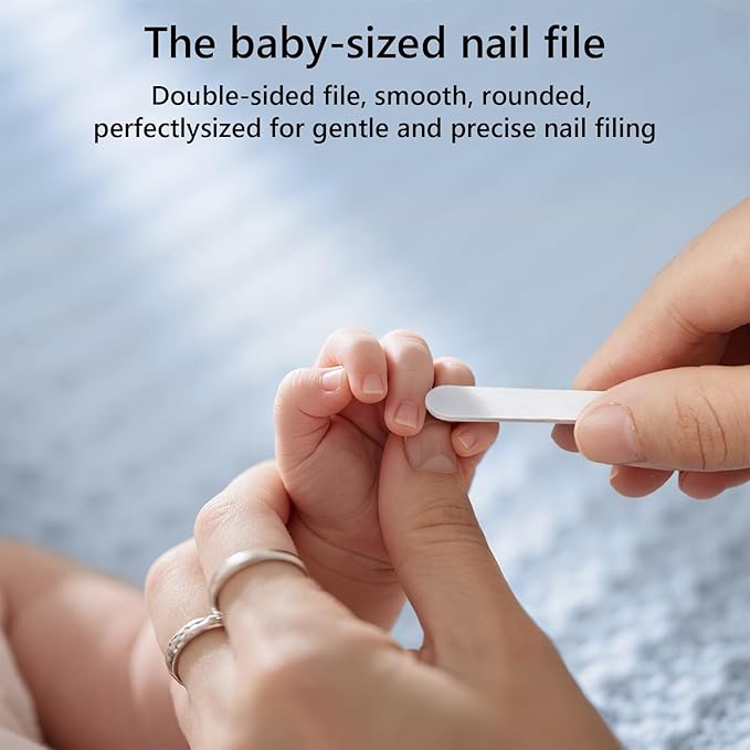 Baby Nail File Electric, 4-in-1 Battery Powered Baby Nail Trimmer Electric with Storage Case & Night Light for Newborn to Toddler, Nail Clipper/Scissor Nail Care Set for Toenails and Fingernails