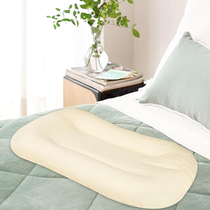 Hooyax Muslin Lounger Cover, Organic Cotton Removable Slipcover for Toddler & Infant, Padded Lounger Floor Seat Cover for Boys & Girls, Large Size 37 x 21 Inch, Beige